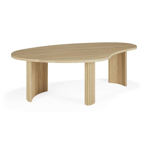 Table basse Boomerang bois naturel / 126 x 74 x H 40 cm - Chêne - Ethnicraft - Chêne - Chêne massif huilé