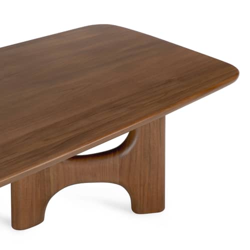 Table basse Flow bois marron / 150 x 60 cm - Ethnicraft - Teck marron - Teck massif verni