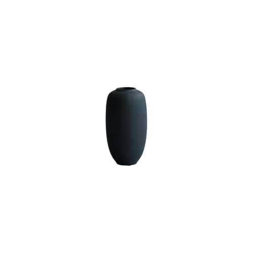 Vase Sunao Slim Petit / Ø 12 x H 22 cm - 101 COPENHAGEN - Noir - Céramique émaillée