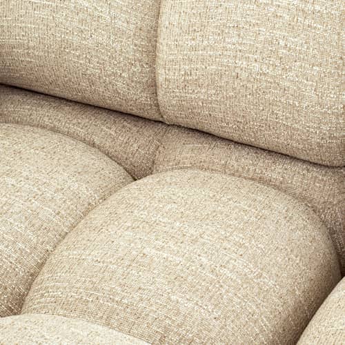 Poltrona imbottita Waffle tessuto beige / Divano modulabile - NV GALLERY - Tweed Beige - Schiuma ad alta densità, Tessuto