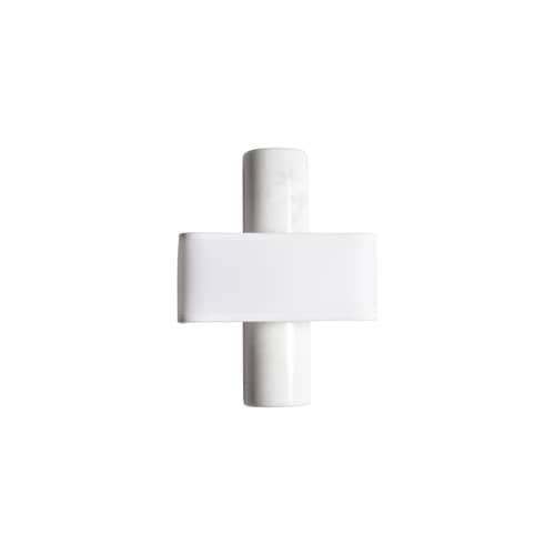 Applique Hossa - ENOstudio - Marbre blanc / Tissu blanc & biais noir - Coton, Marbre naturel