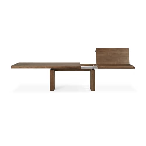 Ausziehtisch Double holz braun / L 200 bis 300 cm - 8 bis 12 Personen - Ethnicraft - Teakholz - Massives Teakholz