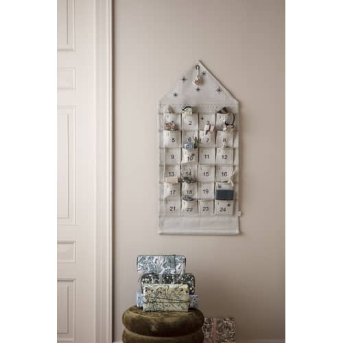 Calendrier de l\'avent Star tissu blanc beige / Tissu - 24 jours / L 50 x H 100 cm - Ferm Living - Sable - Coton