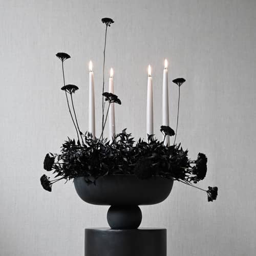 Baburu Medium Centrepiece ceramic black / Ø 30 x H 15 cm - 101 COPENHAGEN - Black & White - Ceramic