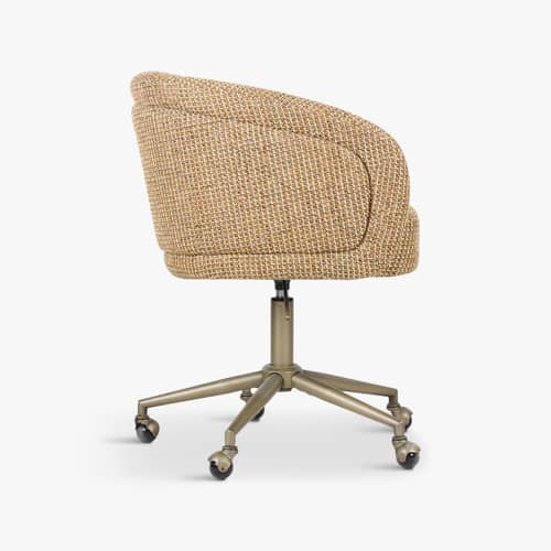 Fauteuil rembourré Volta tissu jaune - NV GALLERY - Jaune - Mousse haute densité, Tissu Tweed