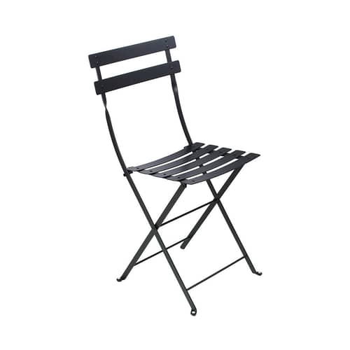 Klappstuhl Bistro metall schwarz Metall - Fermob - Lakritz - lackierter Stahl