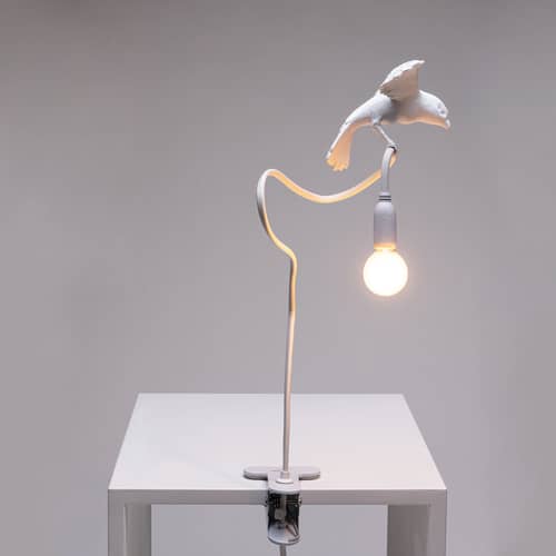 Lampe à pince Sparrow / Cruising plastique blanc - Seletti - Cruising / Blanc - Acier, Résine