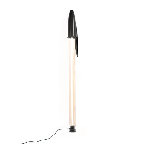 Lampe Bic noir design / LED - H 178 cm - Seletti - Noir - Polycristal