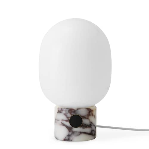 Lampe de table JWDA verre marbre blanc / Marbre - Ø 19 x H 32 cm - Audo Copenhagen - Marbre Calcatta viola - Marbre Calacatta Viola, Verre soufflé bouche