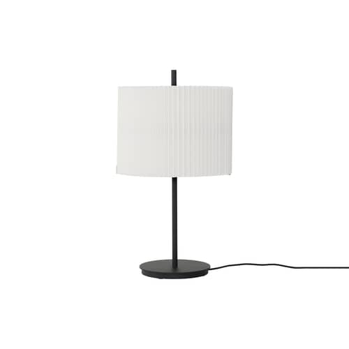 Lampe de table Nebra tissu blanc / Orientable & réglable en hauteur - NEW WORKS - Blanc & noir - Acier, Tissu polyester