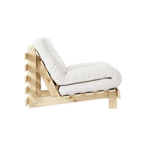 Fauteuil convertible Roots / Dormeuse & lit d\'appoint - 3 positions / Structure pin clair - KARUP DESIGN - Naturel 701 / Pin clair - Fibres recyclées mélangées, Mousse, Pin massif certifié FSC, Tissu