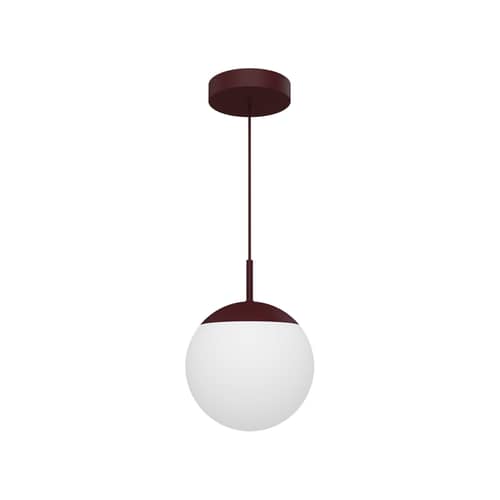 Mooon! LED Pendant metal glass purple / Glass sphere - Bluetooth - Ø 25 cm - Fermob - Black cherry - Aluminium, Glass