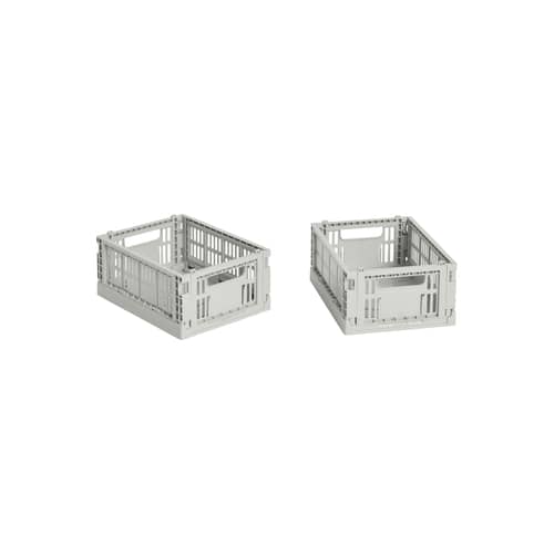 Lot de 2 paniers Colour Crate MINI plastique gris / 17 x 13 cm - Recyclé - Hay - Gris - Polypropylène recyclé