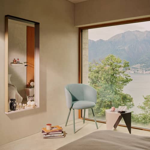 Poltrona imbottita Mikado tessuto verde / Piedi in Metallo - Vitra - Blu (tessuto Dumet) / Metallo Menta - Alluminio laccato, Polipropilene riciclato, Schiuma di poliuretano, Tessuto Dumet