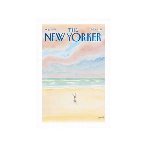Poster The New Yorker  / Man doing a handstand, Sempé carta multicolore / 38 x 56 cm - Image Republic - Uomo che fa la verticale - 