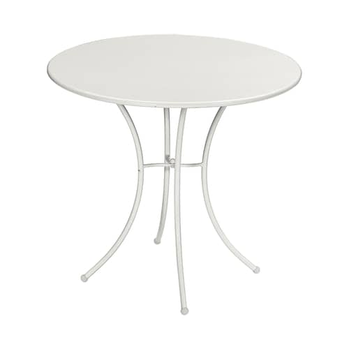 Runder Tisch Pigalle metall weiß / Metall - Ø 80 cm - Emu - Weiß - gefirnister Stahl