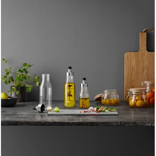 Shaker à vinaigrette MyFlavour verre transparent / Stoppe-goutte - Eva Trio - Transparent - Acier inoxydable, Silicone, Verre borosilicaté