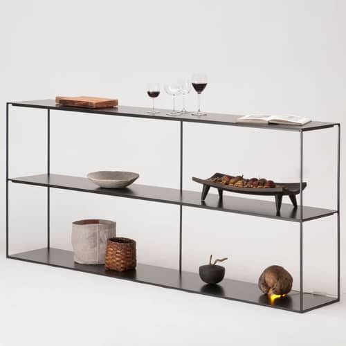 Etagère Slim Irony / Console - L 180 x H 64 cm - Zeus - Noir cuivré - Acier