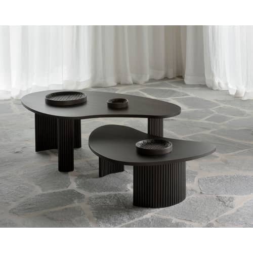Table basse Boomerang bois naturel / 126 x 74 x H 40 cm - Acajou - Ethnicraft - Acajou - Acajou massif teinté