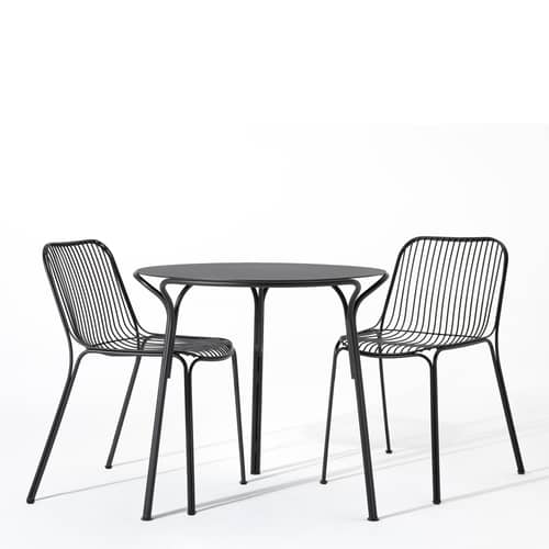 Table ronde HiRay / Ø 65 cm - Kartell - Noir - Acier galvanisé peint
