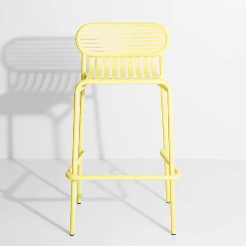 Tabouret de bar Week-End métal jaune / Aluminium - H 80 cm - Petite Friture - Jaune pâle - Aluminium thermolaqué époxy
