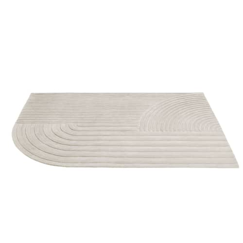 Tappeto Relevo tessuto bianco / 200 x 300 cm - Taftato a mano - Muuto - Guscio d\'uovo - Lana di Nuova Zelanda