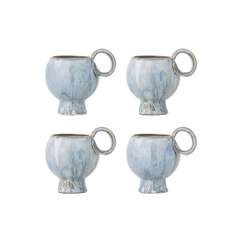 Set de 4 tasses Avonlea  céramique bleu / 250 ml - Bloomingville - Bleu - Grès