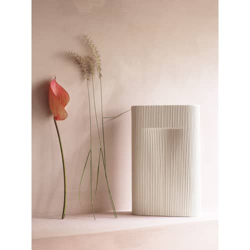 Vase Ridge Large céramique blanc / H 48 cm - Muuto - Blanc cassé - Faïence