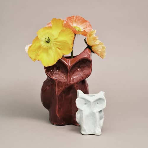 Vaso After Midnight Owl  ceramica viola / Piccolo - H 23 cm - Serax - Melanzana - Gres smaltato