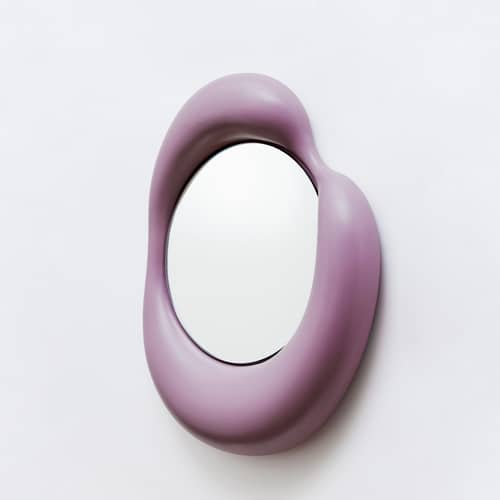 Wandspiegel Ingres - Dominique keramik violett / Keramik - L 88 x H 105 cm - Moustache - Fliederfarben - emaillierte Keramik, Glas