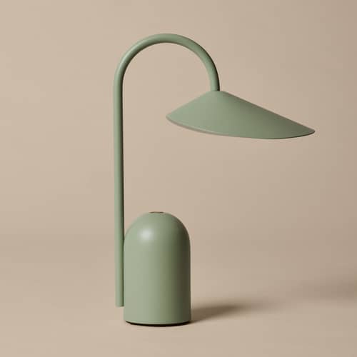 Arum LED Wireless rechargeable lamp metal green - Ferm Living - Green tea - Aluminium, Iron