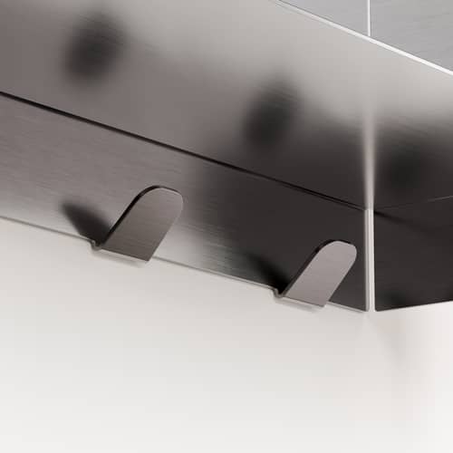 Accessoire / Crochets muraux pour étagère Pli L 60 cm - TIPTOE - Inox brossé - Acier inoxydable brossé