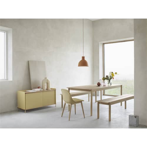 Banc Linear WOOD bois naturel / L 170 cm - Muuto - L 170 cm / Chêne - Chêne massif, Contreplaqué de chêne