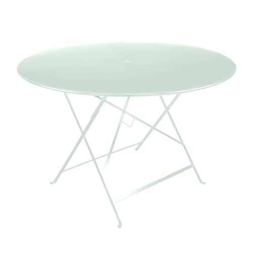 Klapptisch Bistro metall grün / Ø 117 cm - Sonnenschirm-Loch - Fermob - Gletscherminze - lackierter Stahl