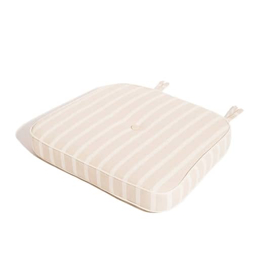 Chaise empilable Al Fresco métal  / Coussin inclus - BUSINESS & PLEASURE - Coussin Monaco (rayé beige) - Acier, Mousse, Tissu outdoor Pleasuretex®