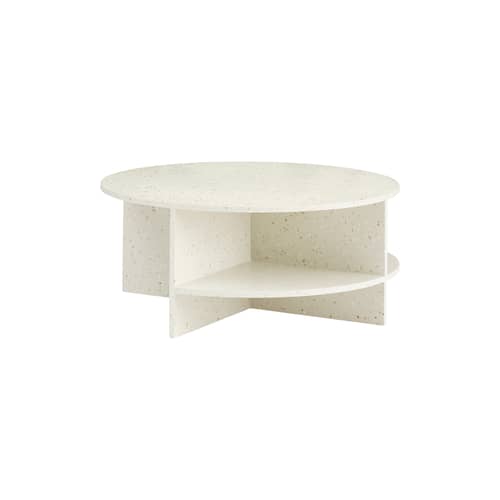 Couchtisch Halves stein weiß / Ø 85 cm - Muuto - Gebrochen weiß / Terrazzo - Terrazzo