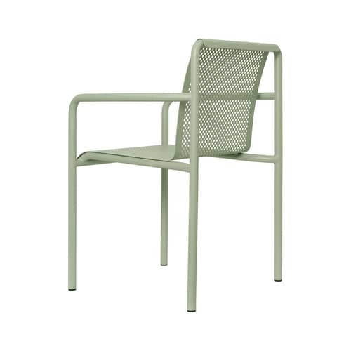 Dapple Dining chair metal green / Drilling machine - Ferm Living - Green tea - Galvanised powder-coated steel