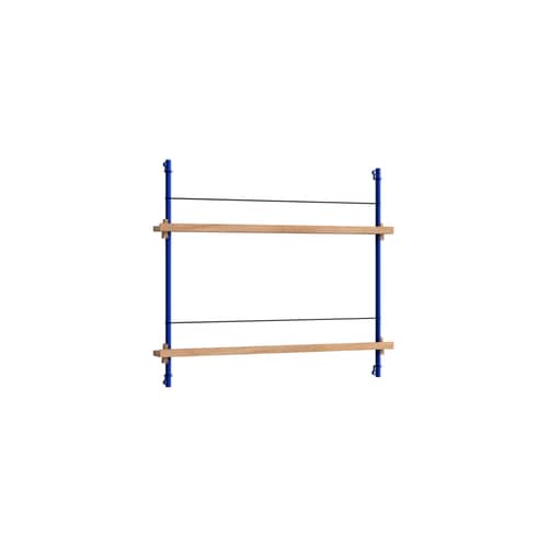 Étagère Magazine Shelving – MS.65.1 bois naturel / Pour livres et magazines - L 85 x H 73 cm - MOEBE - Chêne naturel / Bleu - Acier, MDF placage chêne