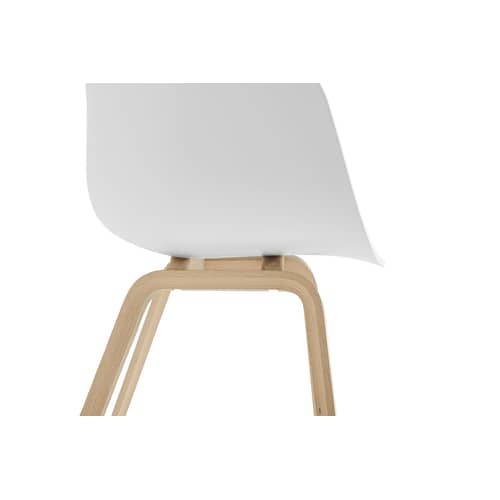 Fauteuil About a chair AAC22 blanc / Pieds bois - Hee Welling, 2010 - Hay - Blanc / Chêne verni mat -  Contreplaqué de chêne verni mat, Polypropylène