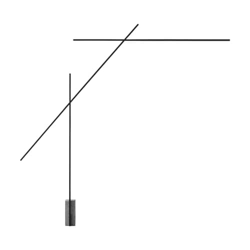Lampada a stelo Flamingo LED metallo nero / Bracci orientabili - Nemo - Nero - Alluminio, Pietra