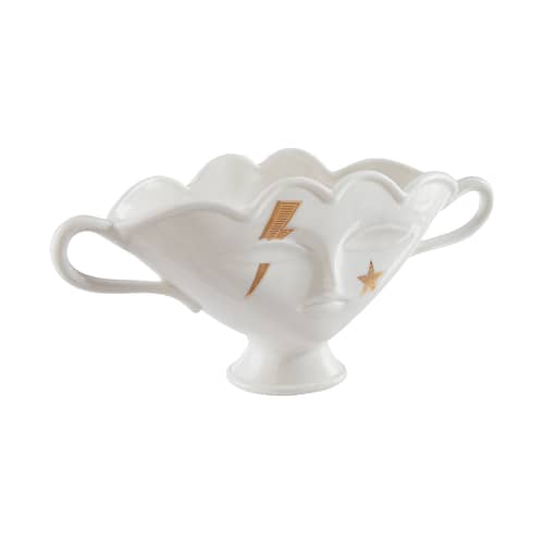 Coppa Gilded Giuliette ceramica bianco / L 39 cm x H 16 cm - Jonathan Adler - Bianco & oro - Porcellana