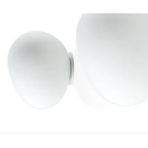 Lampada da parete Gregg Media vetro bianco Plafoniera - Foscarini - Bianco - Media (L 31 cm) - vetro soffiato
