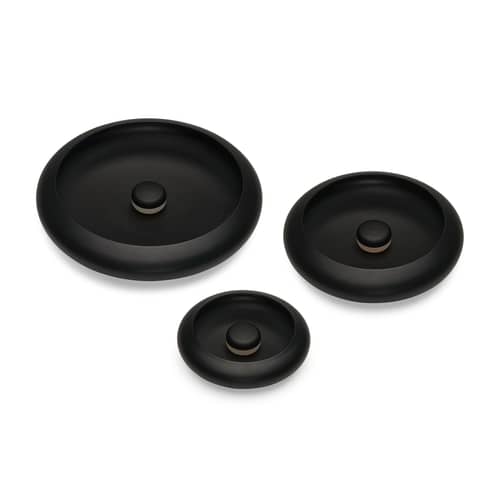 Oloha Trio Outdoor wall light metal grey / Wireless rechargeable lamp - Set of 3 - Fatboy - Charcoal grey - ABS, Silicone, Thermolacquered aluminium