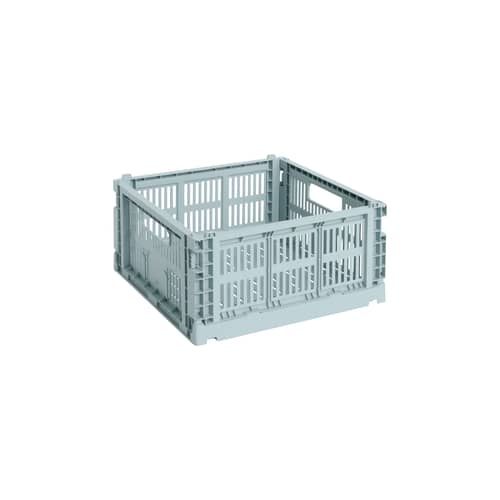 Panier Colour Crate Medium Square / 29,5 x 29,5 cm - Hay - Bleu Dusty - Polypropylène recyclé