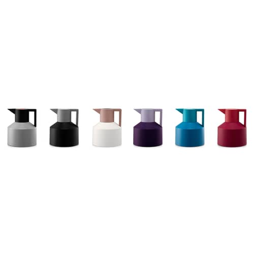 Pichet isotherme Geo plastique blanc / 1L - Normann Copenhagen - Blanc / Bouchon corail - Plastique