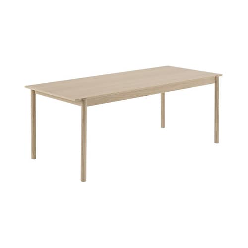 Linear WOOD Rectangular table natural wood / Wood - 200 x 90 cm - Muuto - Oak / 200 x 90 cm - Oak plywood, Solid oak