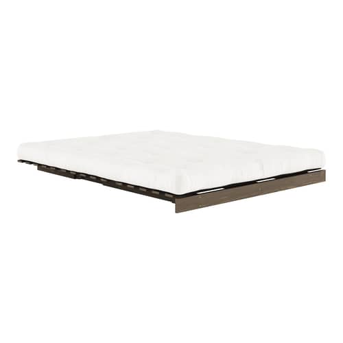 Canapé convertible Roots / L 160 cm - 3 positions / Structure marron - KARUP DESIGN - Naturel 701 / Bois marron - Fibres recyclées mélangées, Mousse, Pin massif certifié FSC laqué, Tissu
