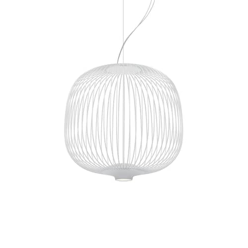 Suspension Spokes 2 piccola My Light / LED - Bluetooth / Ø 34 x H 35 cm - Foscarini - Blanc - Acier verni, Aluminium verni