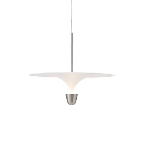 Suspension Kantarell LED métal blanc / Ø 60 cm - NEW WORKS - Blanc & nickel - Acier, Aluminium