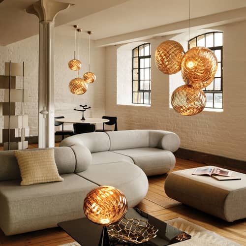 Pendant Whirl Medium Tom Dixon / LED Ø 30 cm Gold Plastic